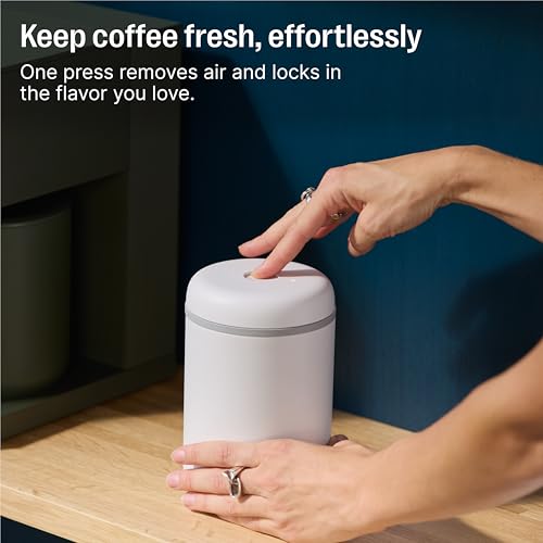Image of Fellow Atmos Electric Vacuum Canister & Storage Container - Airtight Coffee & Food Storage Containers - Coffee Containers - (Matte White, 0.7 Liter)