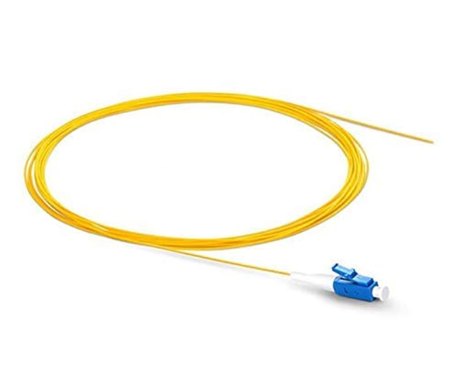 Divine LC UPC Fiber Pigtail Cable 10 pcs G657A Simplex 9/125 Single Mode Fiber Optic Pigtail - 0.9mm PVC Jacket (1m, LC UPC)