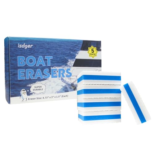 ISDGER Boat Erasers 5 Pack Clean with Water Only Boat Accessories Gift for Boaters