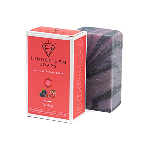 Hidden Gem Soaps All Natural Handcrafted Bar Soaps, 6 Pack, Cold Process, Made In Usa, Palm Oil Free, Vegan #TOP4
