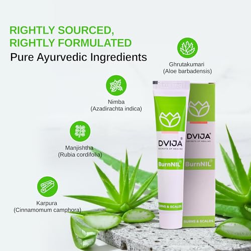 Image of Dvija BurnNIL Ayurvedic Gel for Soothing relief - 30gm | Natural and effective healing of Burns and blisters and antimicrobial protection and skin regeneration| Pack of 1