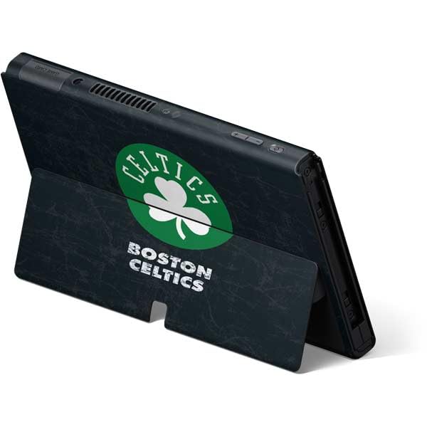 Skinit Decal Gaming Skin Compatible with Nintendo Switch OLED (2021) - Officially Licensed NBA Boston Celtics Black Secondary Logo Design