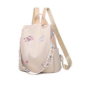Rucksack Tasche 2 in 1 Damen 12 L, Wasserdichte Rucksack Anti Diebstahl Schultertasche Casual Daypack, Große Kapazität Rucksack Damen Elegant für Reise Schule Arbeit Wandern