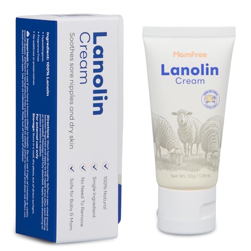 Image of Nipple Cream Safe for Breastfeeding: Lanolin Nipples Balm 100% Natural | Sore Nipple Relief & Cracked | Soothing Protection for Nursing Moms - 30g/1.06oz