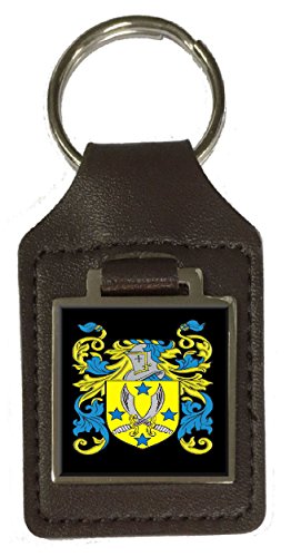 Porte-clé en cuir avec blason Marron porte-clefs vintage homme