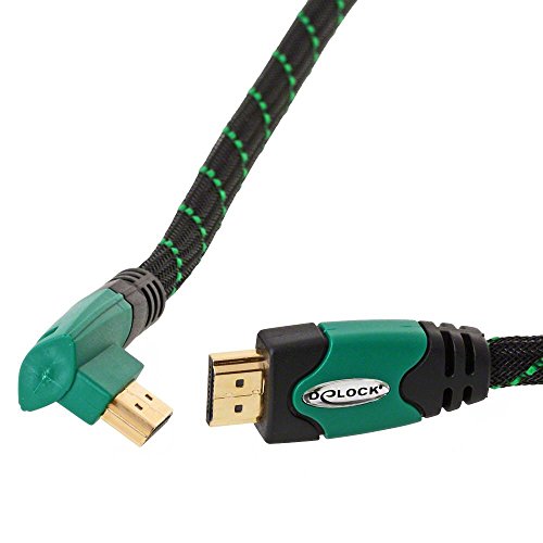 Cable HDMI 1.4 DeLOCK de 1m negro y verde con conector macho tipo A