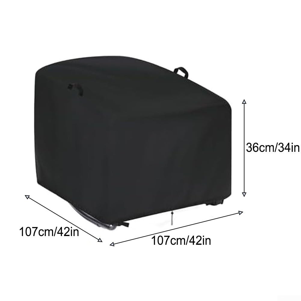 Housse Chaise à Bascule Imperméable 210D - Protection Chaise Jardin Extérieur pour Fauteuil Oeuf, Chaise Longue Osier et Rotin - Anti-Pluie, UV & Poussière (Noir, 106x106x86 cm)