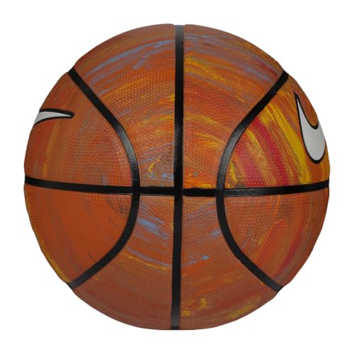 Image of Nike Everyday Playground 8P Next Nature Deflated Rubber Basketball Size 7, Durable Grip Outdoor, Multi /Amber /Black /White
