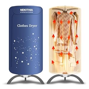 Portable Clothes Dryer Upgraded to Quickly Dry A Large Number of Clothes and Shoes. Travel Mini 900w Dryer Machine, Compact Portable Dryer for Family, Apartment, RV and Travel