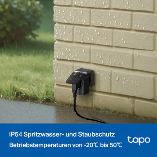 Tapo P410M WLAN Outdoor Steckdose, Smart Home Plug mit Stromzähler, IP54, funktioniert mit Alexa, Google Assistant, Siri… – Ansicht 4