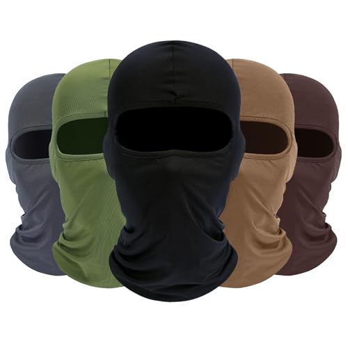 Image of ROXUN Balaclava Ski Mask, 5 Pack Neck Gaiter Motorcycle Summer Cooling | UV Protection Shiesty, Windproof Scarf for Men /Women, Face Mask, Versatile Use