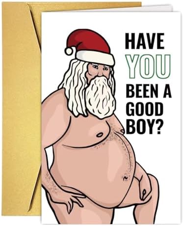 Funny Christmas Card For Him, Humorous Chritmas Card&Gift for Husband Boyfriend Fiance Dad Son Brother Son In Law, Rude Merry Xmas Gift for Boys Men
