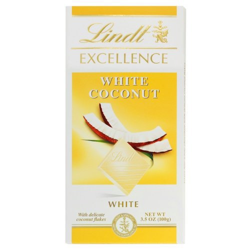 Lindt Excellence White Coconut Chocolate Bar, 3.5-Ounce Bars (Pack of 12)