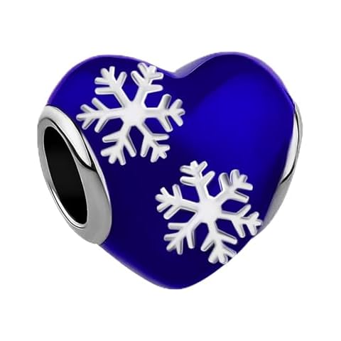 JMQJewelry Snowflake Blue Compatible with Pandora Charms Bracelets Heart Mom Daughter Wife Sister Mother Christmas Thanksgiving Halloween Cover