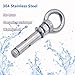 Preamer 304 Stainless Steel Expansion Bolt Anchor and Nut Eyebolt Ring, M10 x70MM/ 2.75