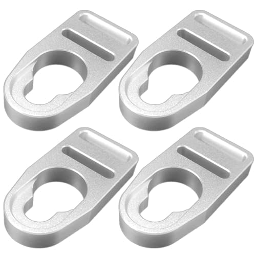 Guweta Upgraded Aluminum Kayak Seat Latches Compatible with Kayak Seat Replacement Kit Button Type Straps (4 Pack) 2.4x1.2x0.35inch Silver