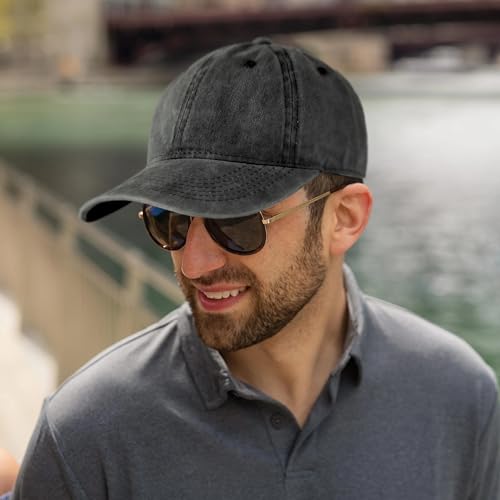 Edoneery Men Women Baseball Cap-Low Profile Adjustable Washed Cotton Golf Dad Hat