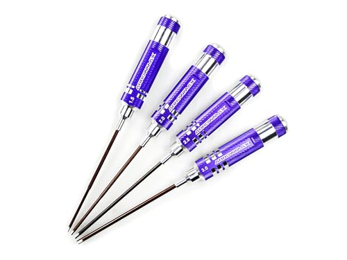 ARROWMAX Juego de destornilladores hexagonales para herramientas RC – Juego de destornilladores hexagonales para coches RC, barcos, quidcopter, helicópteros y más. Juego de 4 destornilladores (1,5 mm,