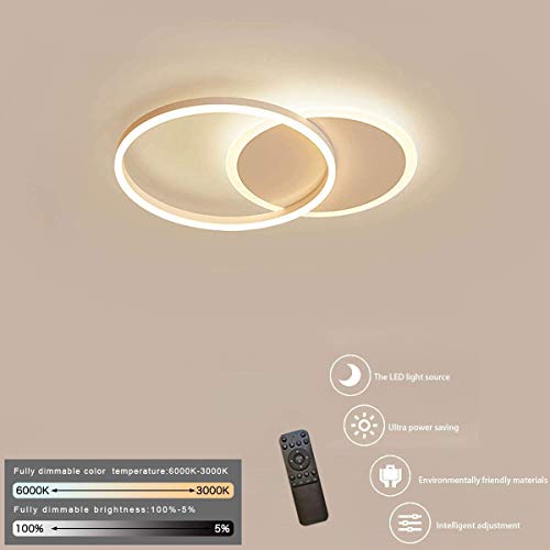 YANXY - Lámpara LED de techo, diseño moderno, iluminación interior, lámpara de techo, para cuarto de baño, cocina, dormitorio, salón, oficina, baño, pasillo, balcón, hotel, blanco, A-X2-Y Cover