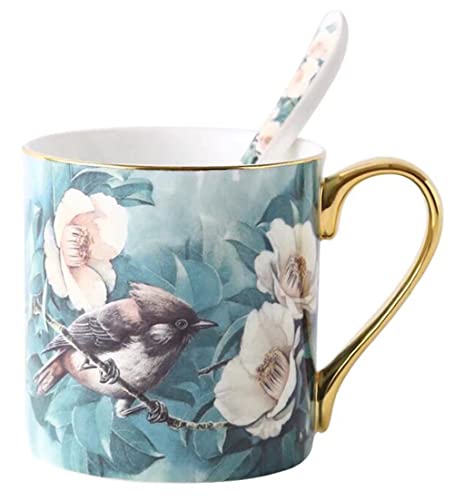YBK Tech Tasse à thé en porcelaine anglaise pour la maison, la cuisine, le bureau – Motifs...