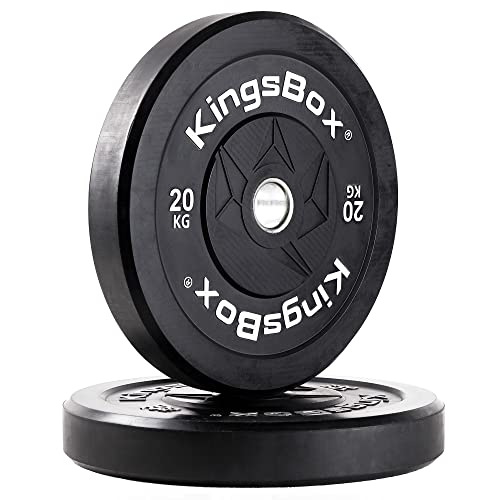 KingsBox Royal Bumper Plates, Standard Olympia-Hantelscheiben für Langhanteln, Gewichtheben, Kraftsport, Werden Paarweise Verkauft (20) Cover