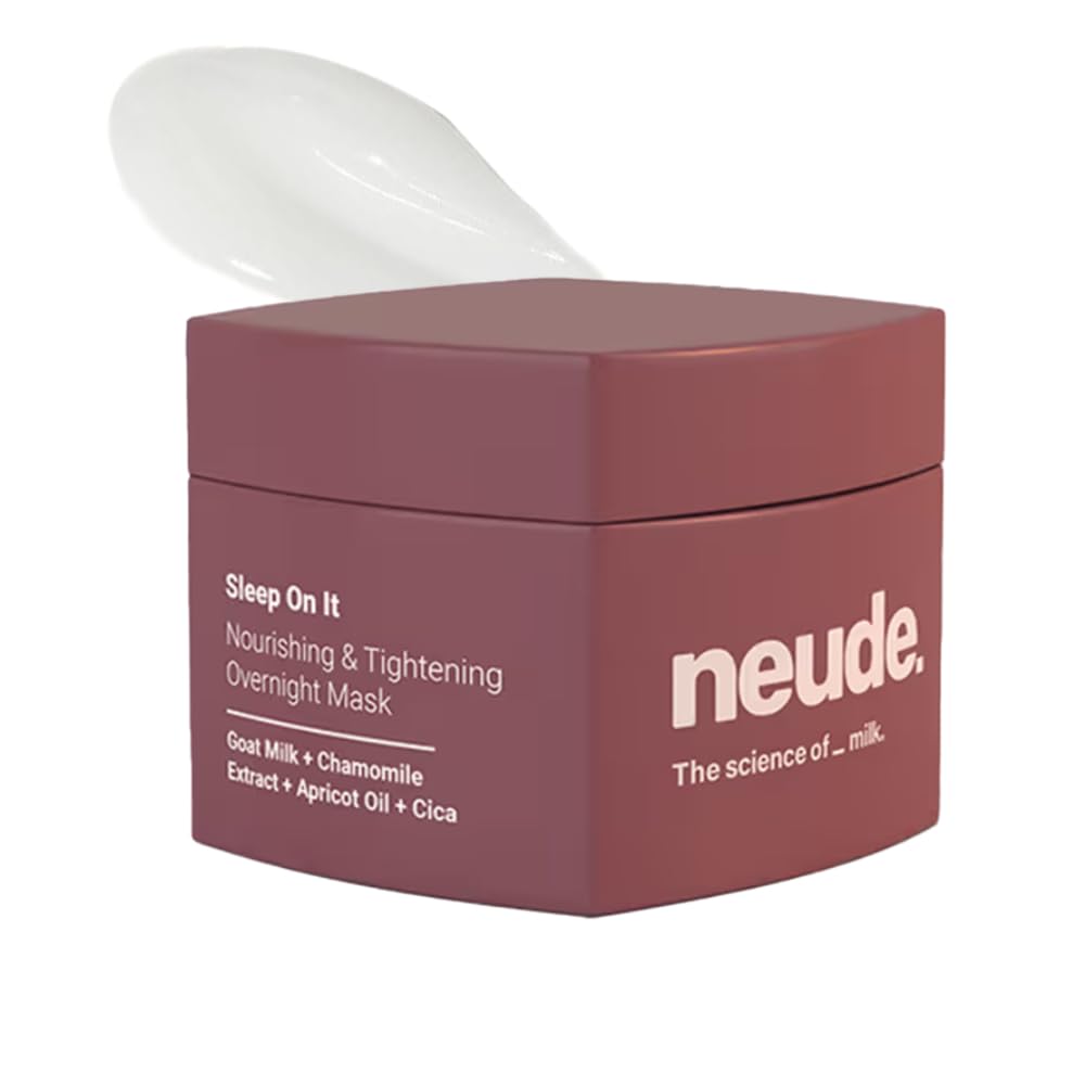 Neude Sleep On It Overnight Hydrating Mask 50ml – Leave-on Night Cream Mask with Goat Milk, Niacinamide for Glowing, Nourished Skin; Hydration & Repair; Suitable for Men & Women, All Skin Types