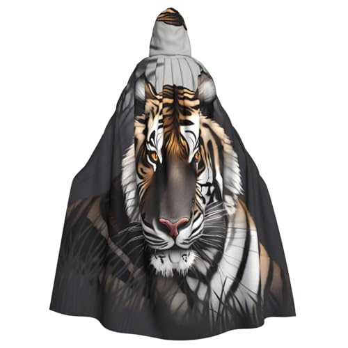 Long manteau à capuche imprimé tigre adulte veste hiver homme femme motif animal