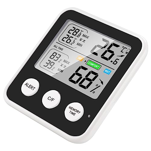 Gogogmee Thermometer Hygrometer Humidity Measuring Gauge Multipurpose Tool Digital Indoor Humidity Meter Humidity Gauge Room Temperature Monitor Temperature and Humidity Meter Abs