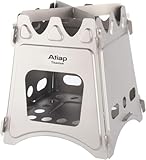 ATiAP Ultralight Titanium Wood Burning Stove Outdoor Camping Multi-Fuels Alcohol Stove BBQ Stove WS009ST-Ti (Wood Burning Stove-M Size)