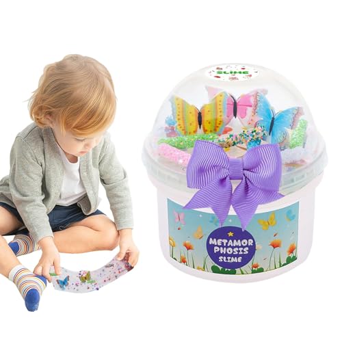 Kit De Mantequilla De Mariposa | Kit De Mantequilla Apretada - Putty En De Helado Para Niños Con Accesorios De Mariposa - Favores De Fiestas Sin Parásitos De 200 Ml, Divertidas Para Fiestas Para