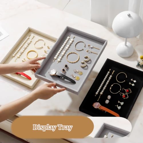 Image of Large Velvet Jewelry Tray Display Drawer Inserts 2 Pack