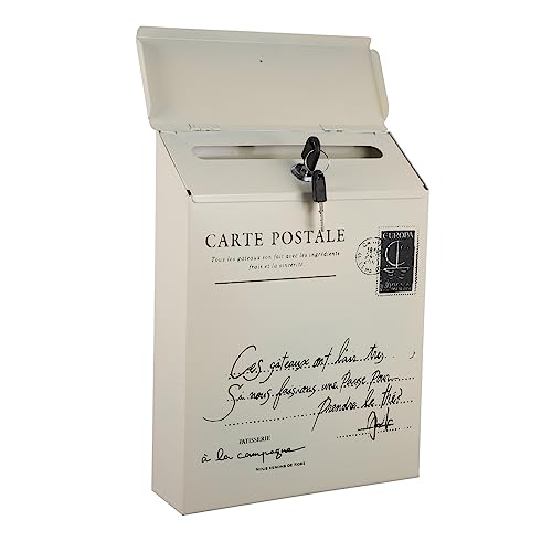 Vaguelly Boîte Aux Lettres Murale Verrouillable Fer Boîte Aux Lettres Vintage Fer Murale