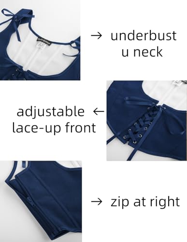 Image of Scarlet Darkness Women's Underbust Corset Top Renaissance Medieval Lace-up Boned Fairycore Pirate Corsets