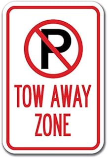 Tow Away Zone with ''P'' Symbol Sign Label Decal Sticker 8"