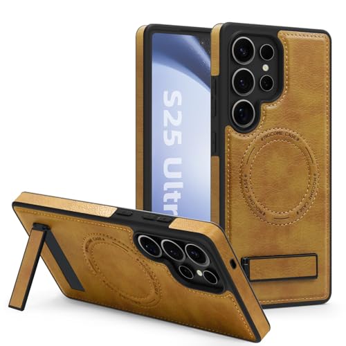 Image of Lunivop for Samsung Galaxy s25 Ultra Case PU Leather 6.9 inch Brown