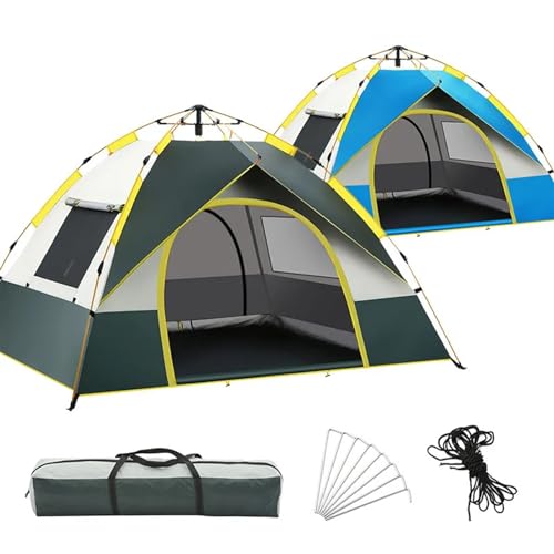 Carpa automática para camping 1-3 personas verde miniatura 5