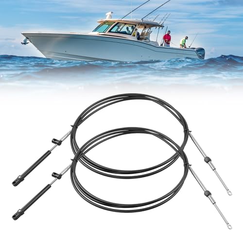ATRACYPART 13FT Boat GEN I Outboard Engine Control Cables, 600A Throttle and Shift Cable Set, Compatible with Mercury MerCruiser Marine Force, Replace CC17913 (2PCS)