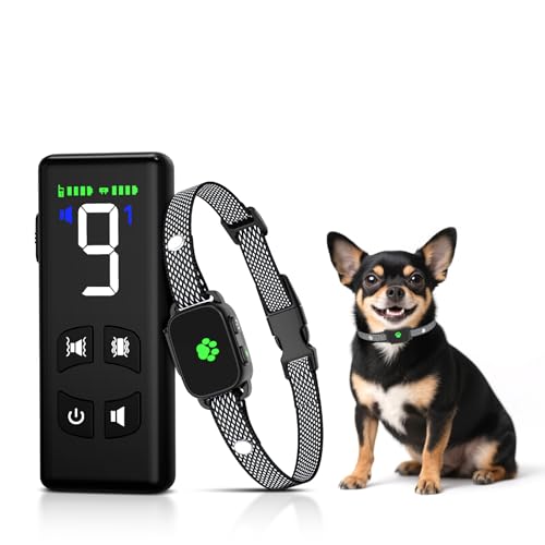 No Shock Dog Training Collar with Remote 2600Ft, Ultra-Small Training Collar with Beep and Vibration Only, Safe Training for Small Dogs 5-15lbs & Medium Dogs, Waterproof- No Prongs