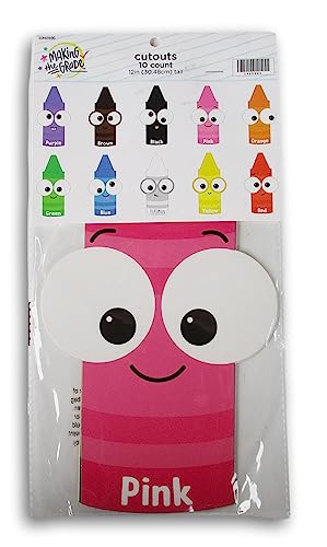 Découpes crayons : lot de 10 décors muraux colorés pour classe (30,5 cm)