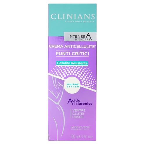 Immagine prodotto: CLINIANS | Intense A Punti Critici, Crema Anticellulite, Rimodellante, Dermatologicamente Testato, Made in Italy, 150 ml