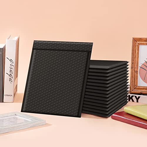 Fuxury Bubble Mailer, 8.5x12 Inch 25 Pack Self-Seal Adhesive Padded Envelopes Usable Size 8.5x11 Inch, Water Resistant Shipping Bags for Mailing,Packaging,Small Business,Shipping,Black #2