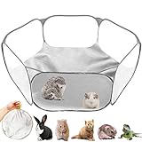 GABraden Kleintier-Zelt, Reptilien-Käfig, atmungsaktiv, transparent, Haustier-Laufstall, Pop-Open-offen, Outdoor/Indoor-Übungszaun, tragbarer Hofzaun (silber-weiß, wasserdicht)