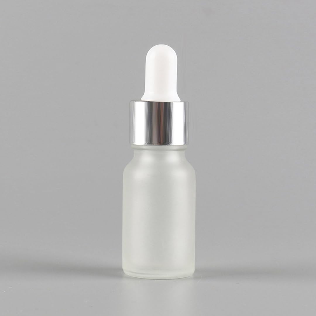 24 Piezas 100ml Mate Transparente Frasco Cuentagotas Cristal, Botellas Cuentagotas Vacío con Plata Pipeta de Vidrio, para Muestra Fragancias de Aceites Esenciales de Aromaterapia Masaje
