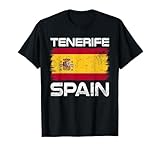 Bandera de España con diseño de Bandera de Tenerife Camiseta