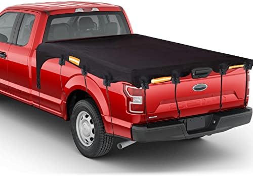BORDAN 1680D Oxford Truck Bed Tarp Cover (6.5'Box) Fits for F150 GMC Silverado/Sierra Ram/Toyota Tundra Waterproof Oxford Pickup Truck Bed Cover with 14 PCS Bungee Cords