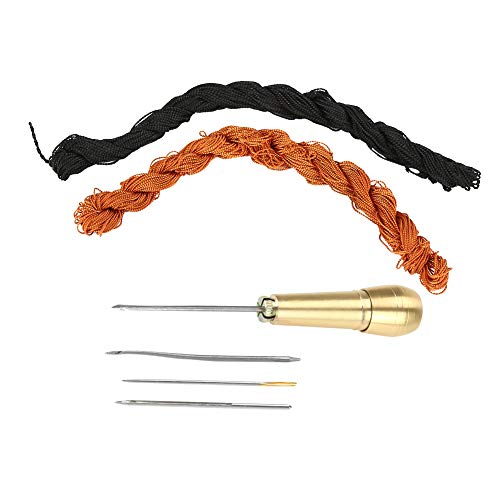 Kit profesional de hilo para coser cuero, 18m, negro y marrón miniatura 4