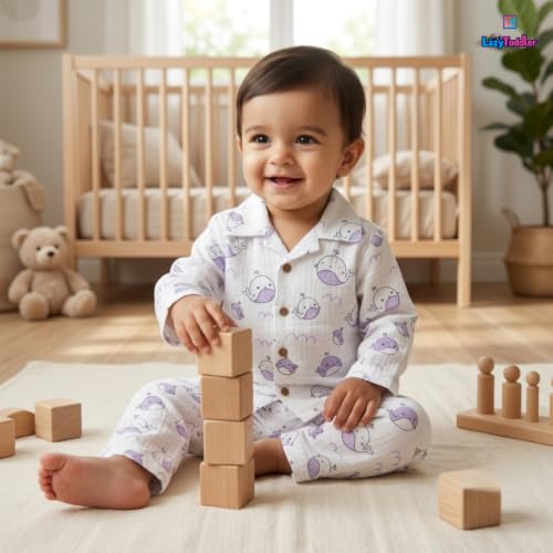 Image of 100% Cotton Muslin Pant Shirt Set | Ultra Soft Breathable Toddler Outfit | Summer Wear Kids Clothing | Skin Friendly Comfortable Fit | SIZE | PRINT