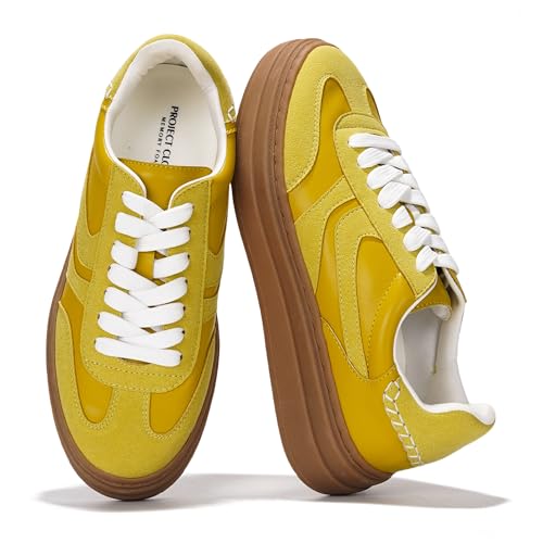 Image of Project Cloud Platform Sneakers for Women Footwear - Memory Foam Insole Womens Shoes, Lightweight and Non-Slip Sole Lace Up Fashion Sneakers for Women 2026 (Volley)