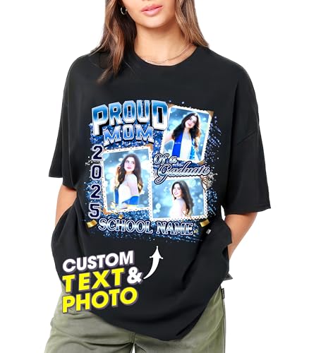 JIX & JOKY Custom Shirt with Picture Custom Mothers Day Shirt for Mom Photo Tshirt with Face Gift for Mothers Day Birthday