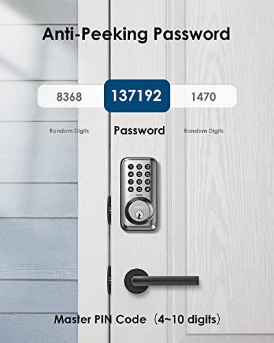 Teeho Tz001 Keypad Door Lock - Keyless Entry Electronic Lock - Smart Digital Lock With Keypads - Deadbolt Smart Lock - Ip54 Weatherproofing - Satin Nickel #TOP1